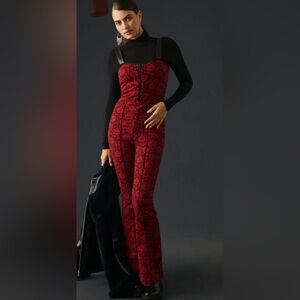 Anthropologie-Maeve Printed Sweetheart Jumpsuit